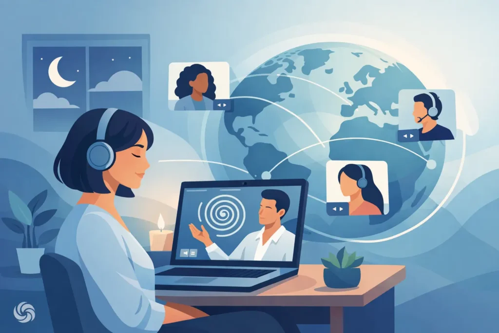 Zoom hypnotherapy sessions worldwide